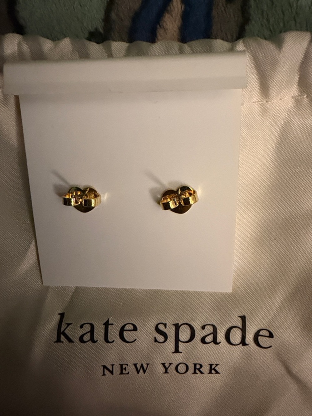 kate spade Gold-tone red double heart earrings *nwt - Picture 4 of 4